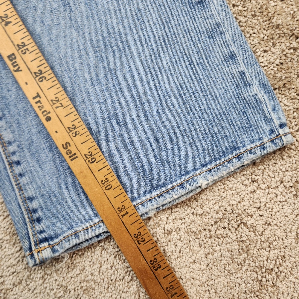American Eagle Artist Stretch Flare Jeans Womens 8 Light Wash Ripped Distressed - Picture 7 of 7